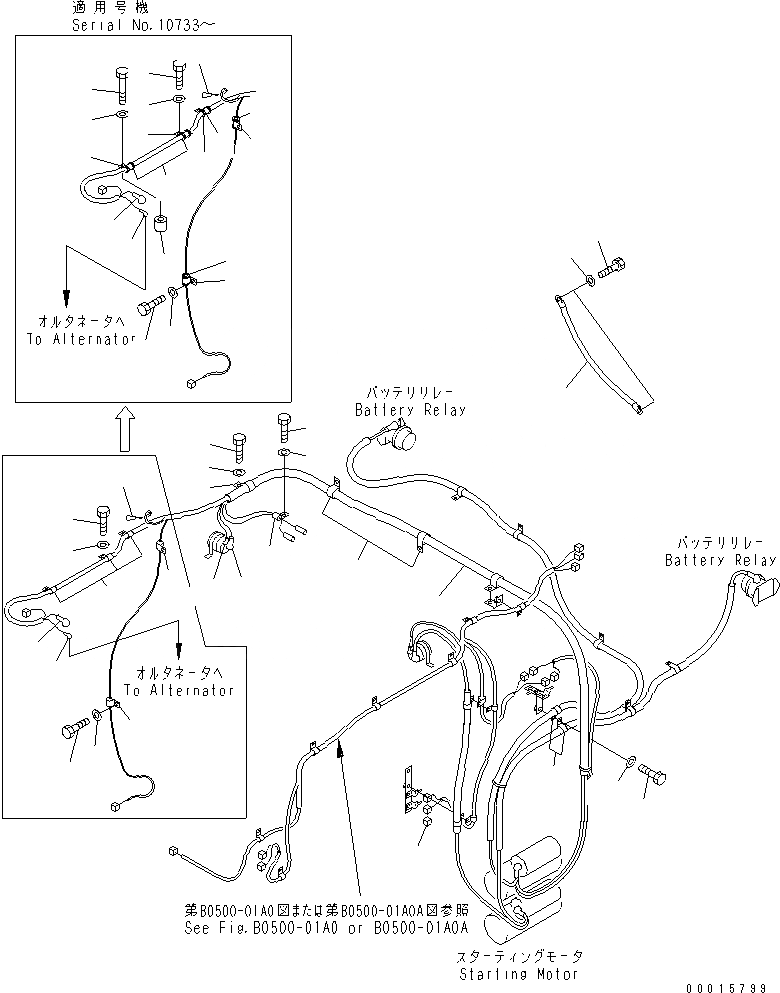 Схема запчастей Komatsu D475A-3 - Э/ПРОВОДКА ДВИГАТЕЛЯ (/) КОМПОНЕНТЫ ДВИГАТЕЛЯ