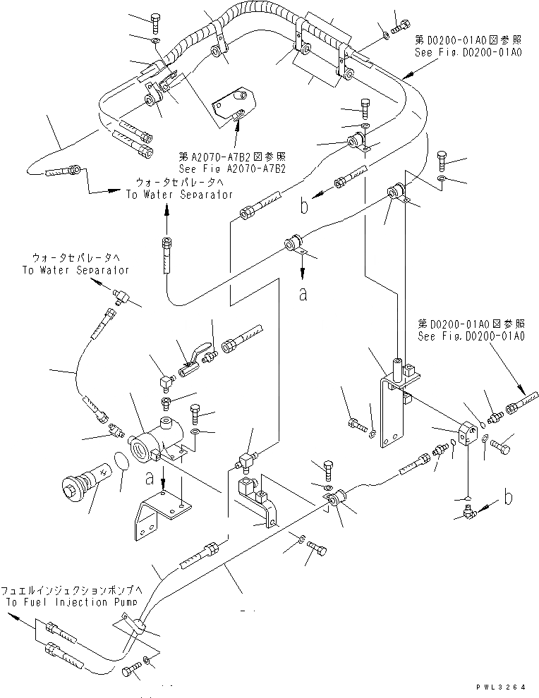 Схема запчастей Komatsu D475A-3 - ТОПЛИВН. ЛИНИЯ ДВИГАТЕЛЯ (С ВОДООТДЕЛИТЕЛЕМ И БЫСТР. ЗАПРАВ.) ТОПЛИВН. БАК. AND КОМПОНЕНТЫ