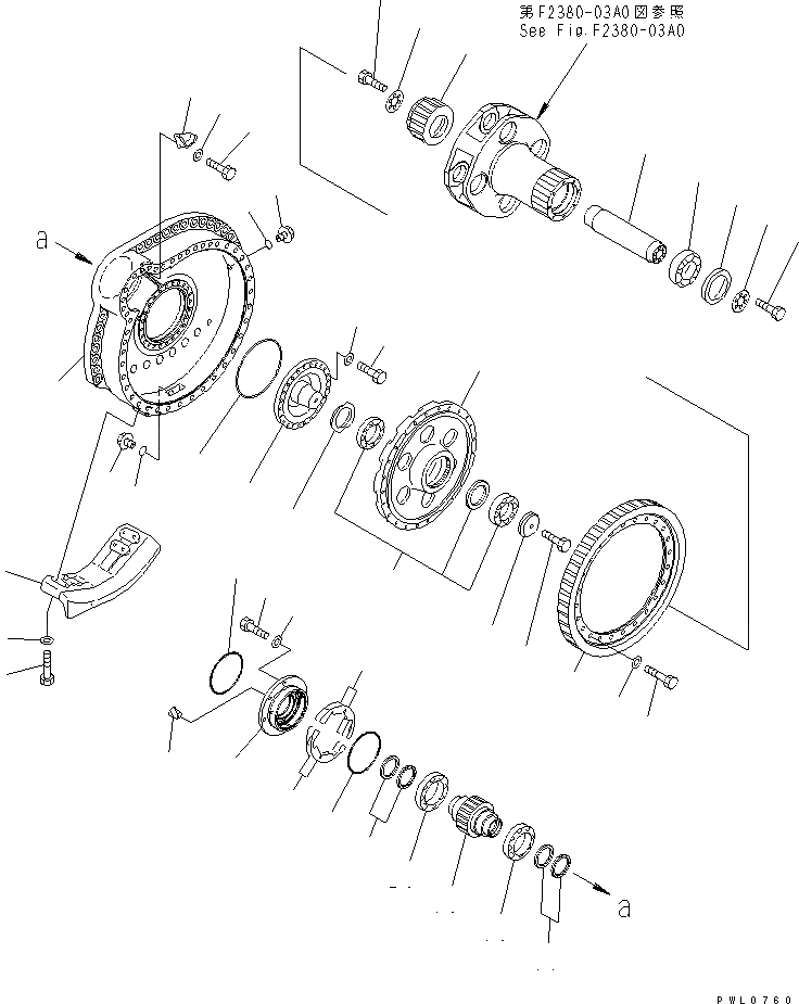 Схема запчастей Komatsu D475A-3 - КОНЕЧНАЯ ПЕРЕДАЧА¤ ЛЕВ. (/) (TAR ПЕСЧАН. СПЕЦ-Я.) СИЛОВАЯ ПЕРЕДАЧА И КОНЕЧНАЯ ПЕРЕДАЧА