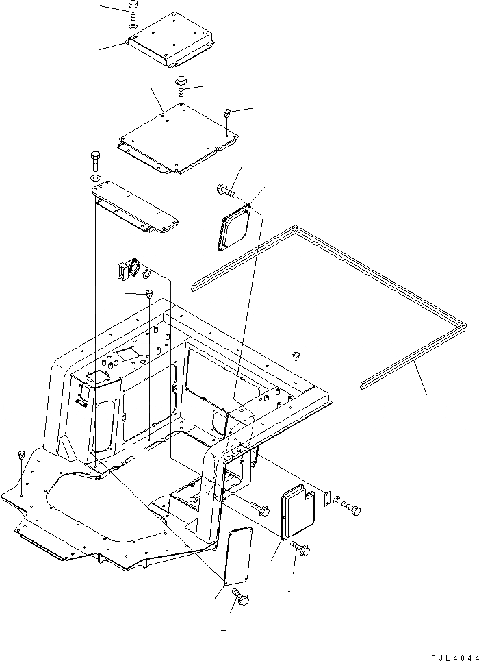 Схема запчастей Komatsu D475A-3 - ПОКРЫТИЕ ПОЛА КАБИНА ОПЕРАТОРА И СИСТЕМА УПРАВЛЕНИЯ