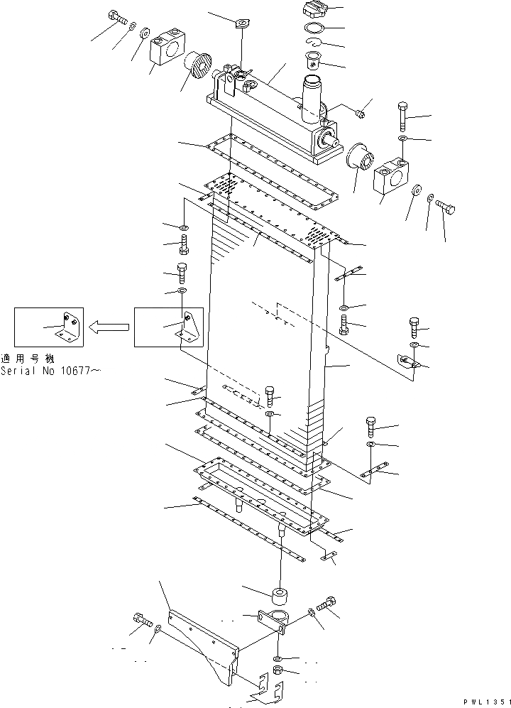 Схема запчастей Komatsu D475A-3 - SUB РАДИАТОР ЧАСТИ КОРПУСА