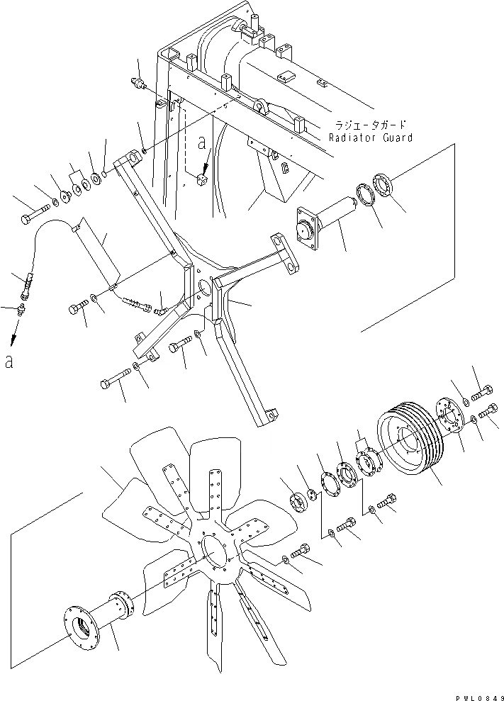 Схема запчастей Komatsu D475A-3 - ВЕНТИЛЯТОР ОХЛАЖДЕНИЯ (НАГНЕТАТЕЛЬ) ЧАСТИ КОРПУСА