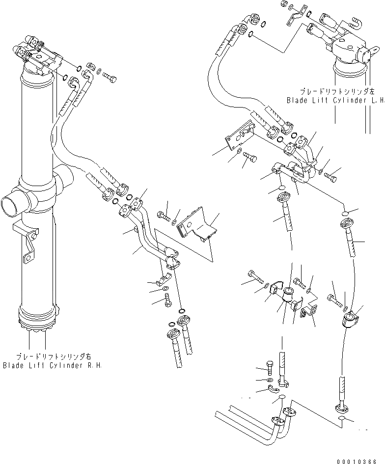 Схема запчастей Komatsu D475A-3 - ПОДЪЕМ. ОТВАЛА ЛИНИЯ (/) ЧАСТИ КОРПУСА