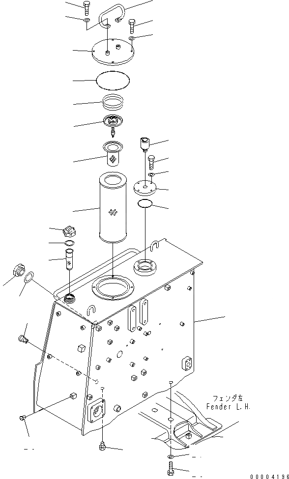 Схема запчастей Komatsu D475A-3 - ГИДР. БАК. (ДЛЯ ДВОЙН. FAIN СПЕЦ-Я.)(№7-) ЧАСТИ КОРПУСА