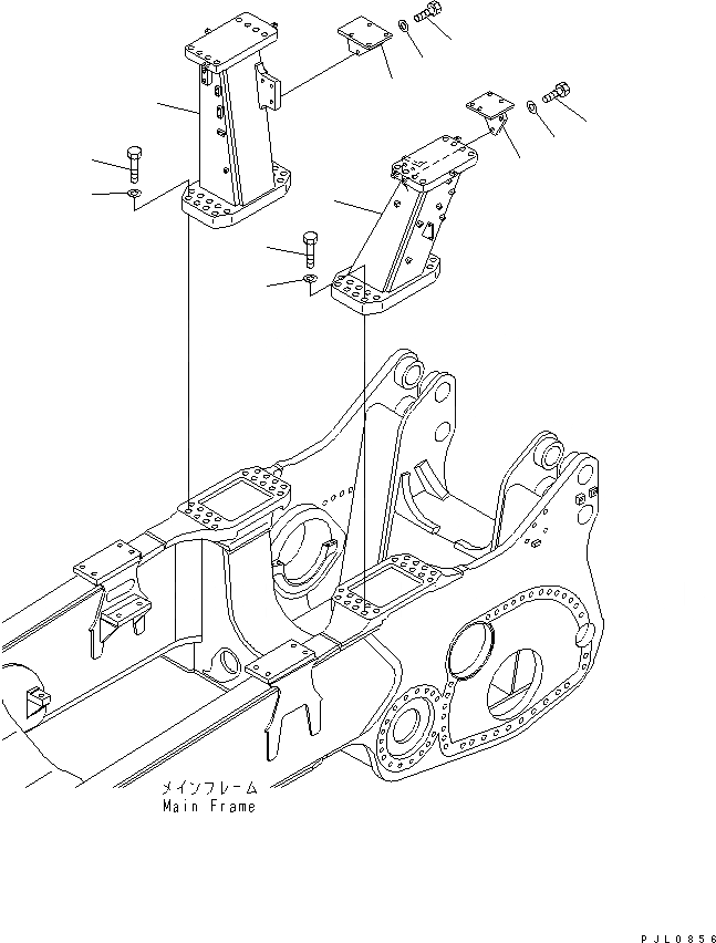Схема запчастей Komatsu D475A-3 - ROPS КРЕПЛЕНИЕ(№-7) ЧАСТИ КОРПУСА