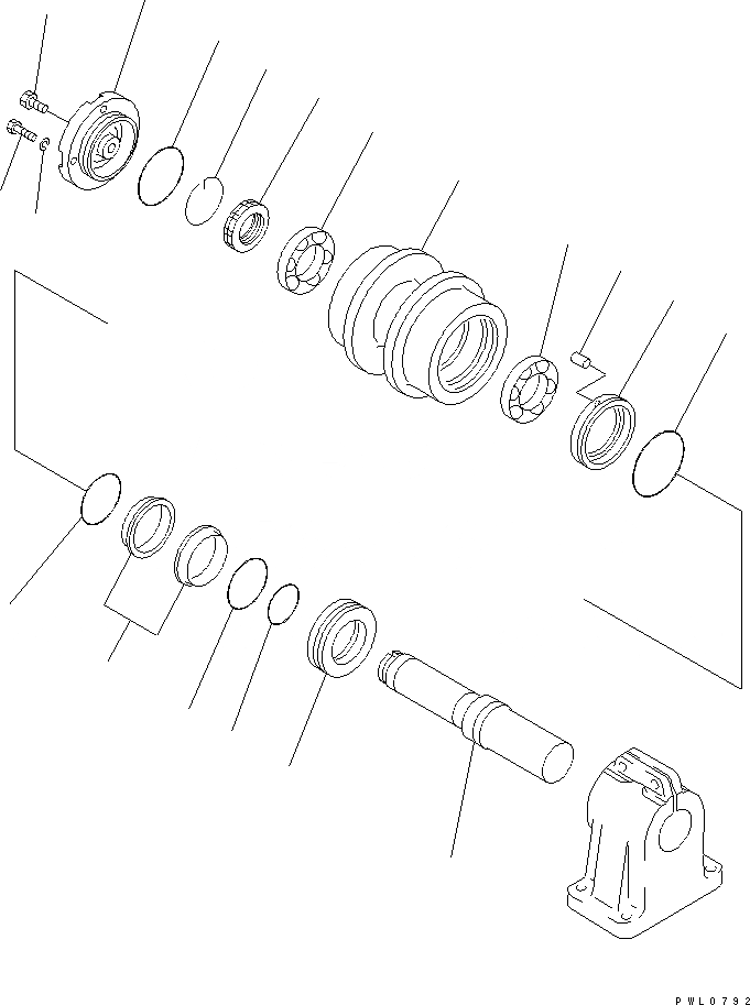 Схема запчастей Komatsu D475A-3 - ПОДДЕРЖИВАЮЩИЙ КАТОК(№-8) ХОДОВАЯ