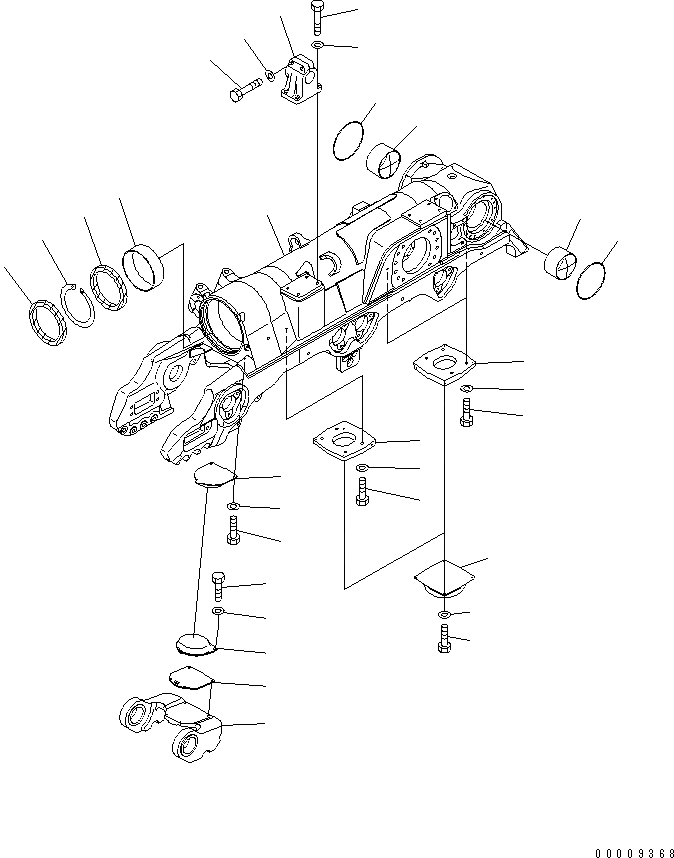 Схема запчастей Komatsu D475A-3 - ГУСЕНИЧНАЯ РАМА (ЛЕВ.) (ДЛЯ ПОЛН. ЗАЩИТА КАТКОВ)(№8-) ХОДОВАЯ