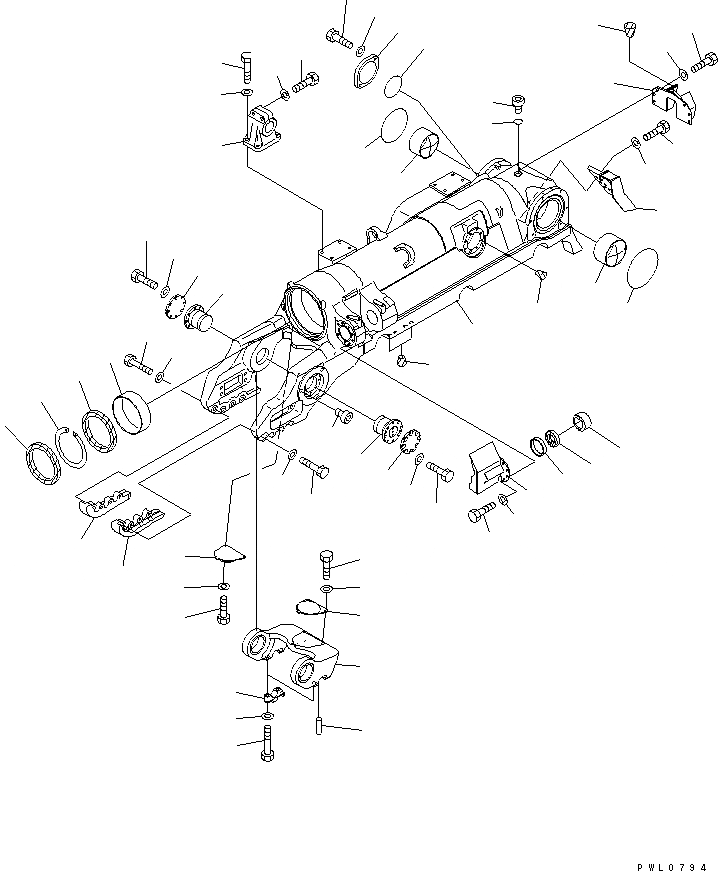 Схема запчастей Komatsu D475A-3 - ГУСЕНИЧНАЯ РАМА (ПРАВ.)(№-8) ХОДОВАЯ