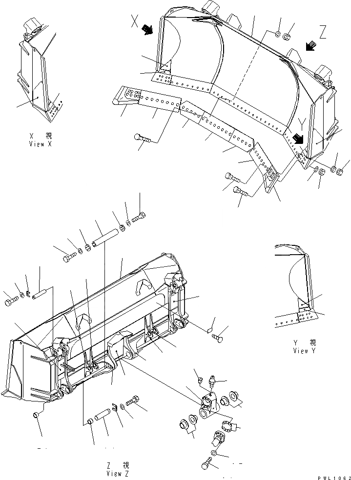 Схема запчастей Komatsu D475A-3 - ПРЯМ. ОТВАЛ СФЕРИЧ. ОТВАЛ (SUPER DOZER) РАБОЧЕЕ ОБОРУДОВАНИЕ