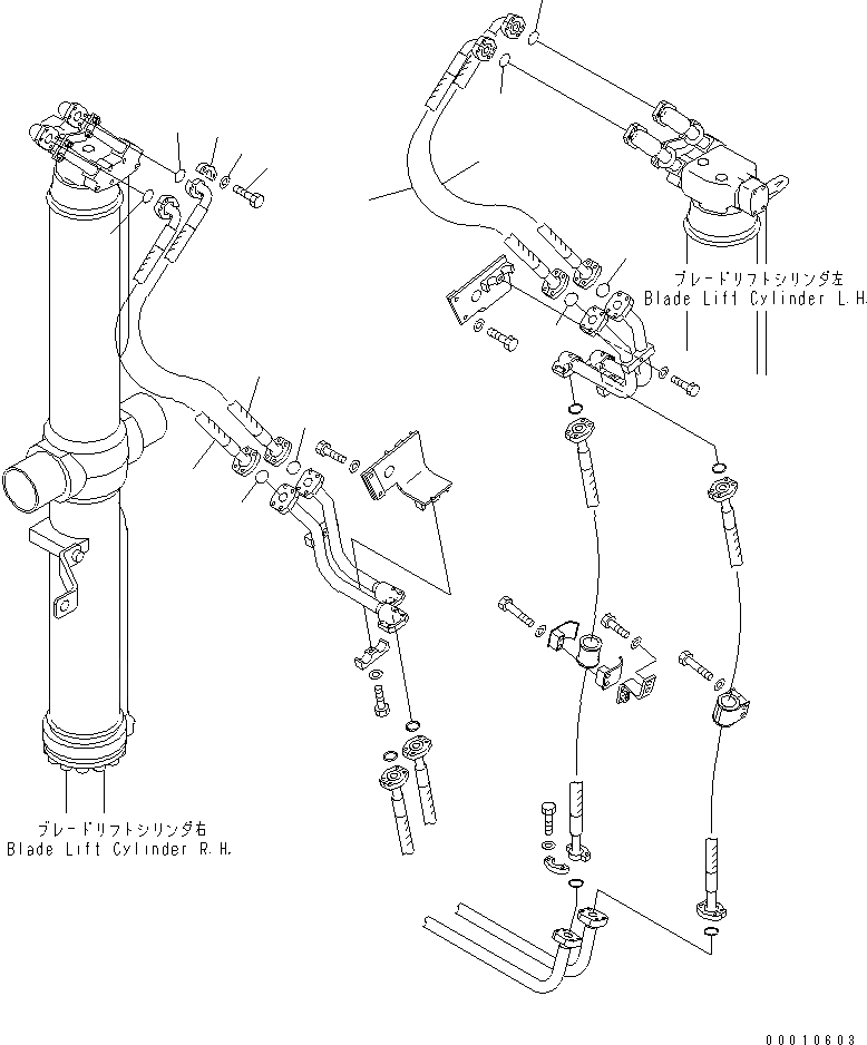 Схема запчастей Komatsu D475A-3 - ЦИЛИНДР ПОДЪЕМА ОТВАЛА ШЛАНГИ (ДЛЯ SВЕРХН. DOZER) РАБОЧЕЕ ОБОРУДОВАНИЕ