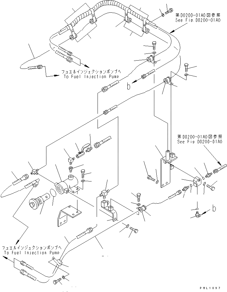 Схема запчастей Komatsu D475A-3-SC - ТОПЛИВН. ЛИНИЯ ДВИГАТЕЛЯ (БЕЗ ВОДООТДЕЛИТЕЛЬ) ТОПЛИВН. БАК. AND КОМПОНЕНТЫ