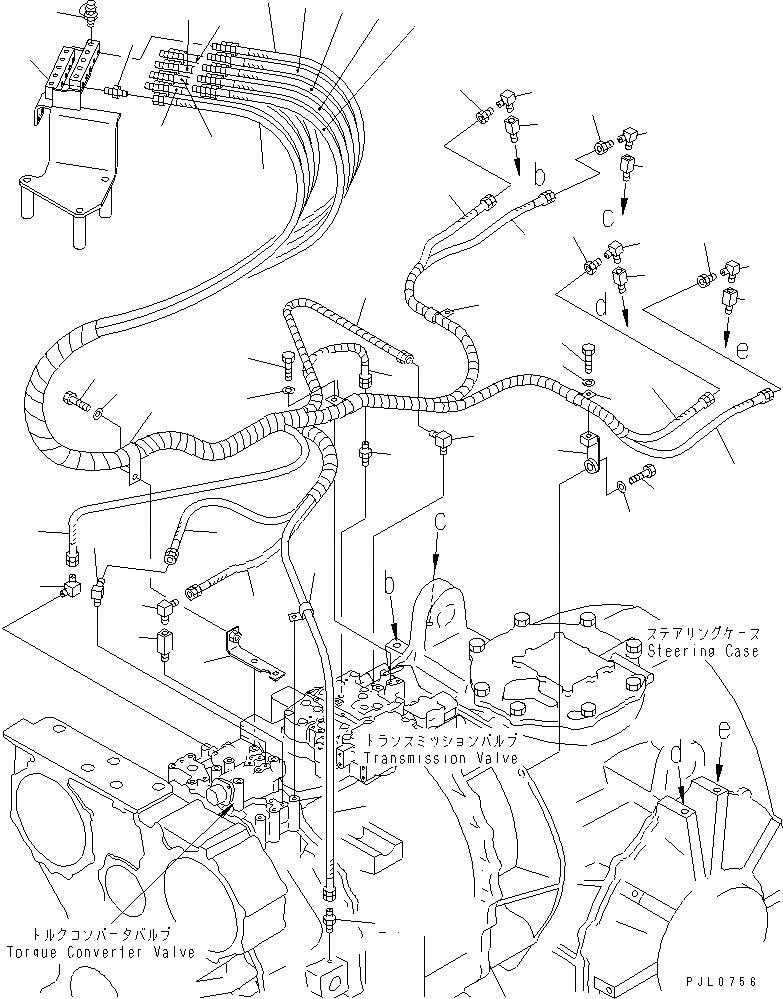 Схема запчастей Komatsu D475A-3-SC - КОНЦЕНТР. ТРУБЫ (ДЛЯ МАСЛ. PRESSURE КОНТРОЛЬ) СИЛОВАЯ ПЕРЕДАЧА И КОНЕЧНАЯ ПЕРЕДАЧА