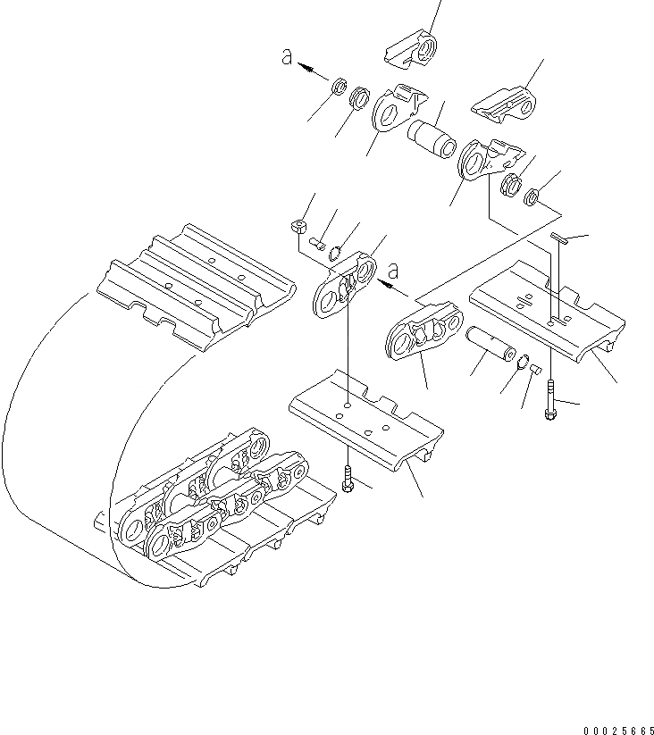 Схема запчастей Komatsu D475A-3-SC - ГУСЕНИЦЫ (СМАЗЫВ. ТИПА) (С RING) (4 СЦЕПНЫХ ЗВЕНА)(№-8) ХОДОВАЯ
