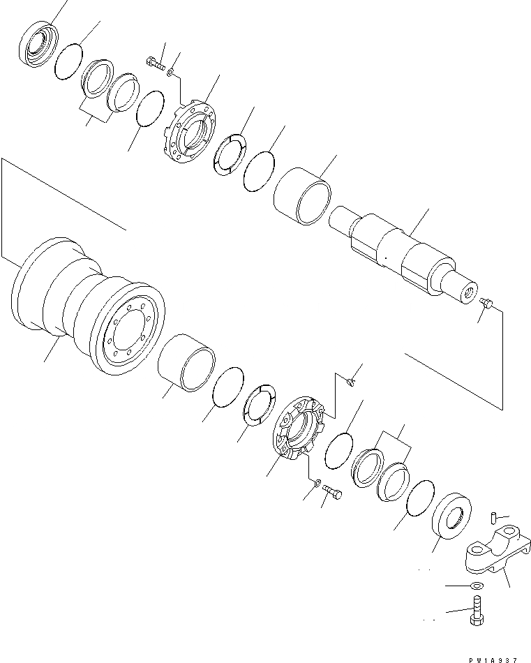 Схема запчастей Komatsu D475A-3-SC - ОПОРНЫЙ КАТОК (ОДИНОЧН.)(№8-) ХОДОВАЯ