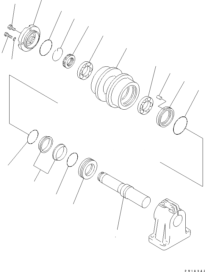 Схема запчастей Komatsu D475A-3-SC - ПОДДЕРЖИВАЮЩИЙ КАТОК(№8-) ХОДОВАЯ