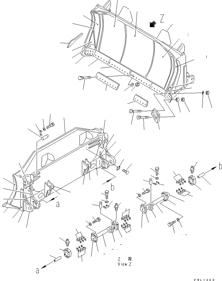 Схема запчастей Komatsu D475A-3-SC - ПРЯМ. ОТВАЛ ПОЛУСФЕРИЧ. ОТВАЛ (УСИЛ. ТИП) РАБОЧЕЕ ОБОРУДОВАНИЕ
