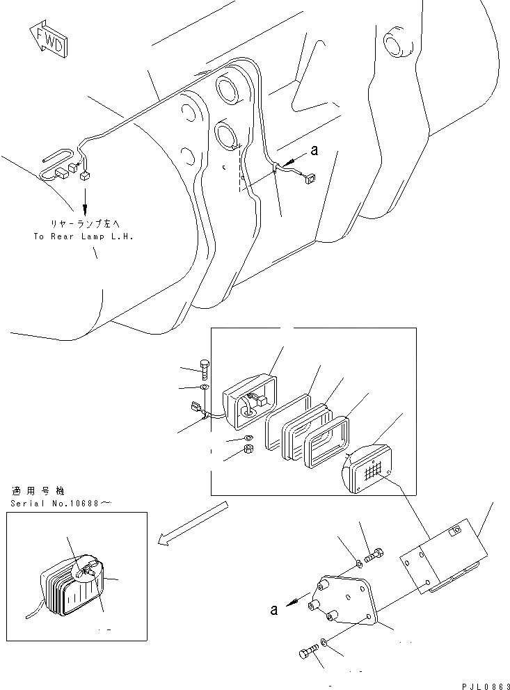 Схема запчастей Komatsu D475A-3-SC - ОСВЕЩЕНИЕ РАБОЧЕЕ ОБОРУДОВАНИЕ
