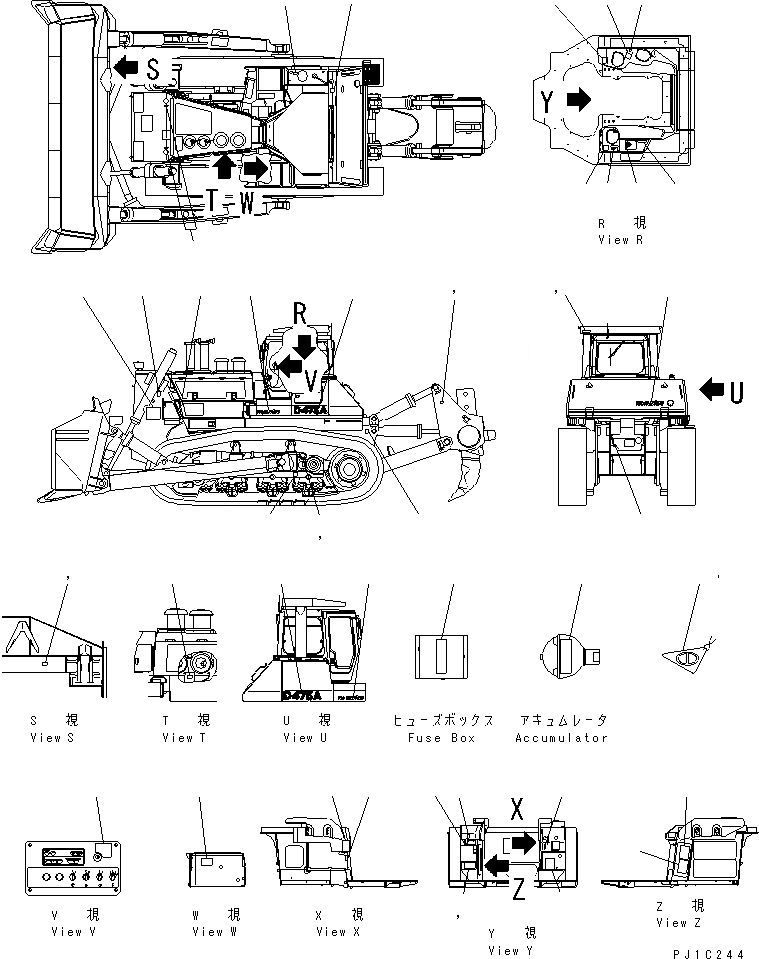 Схема запчастей Komatsu D475A-3-SC - МАРКИРОВКА (ЯПОН.)(№-8) МАРКИРОВКА