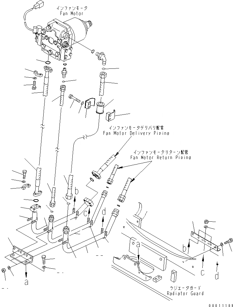Схема запчастей Komatsu D475A-5 - INМОТОР ВЕНТИЛЯТОРА ТРУБЫ ЧАСТИ КОРПУСА