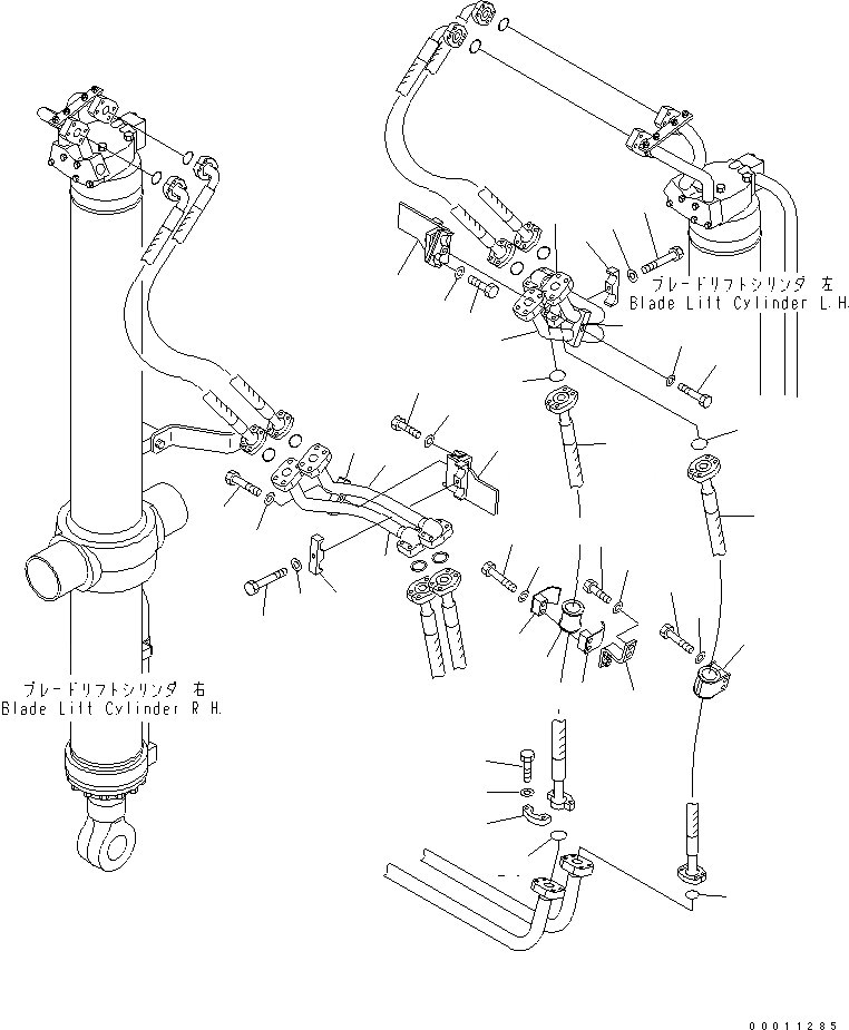 Схема запчастей Komatsu D475A-5 - BRADE LIFT ТРУБЫ (/) ЧАСТИ КОРПУСА