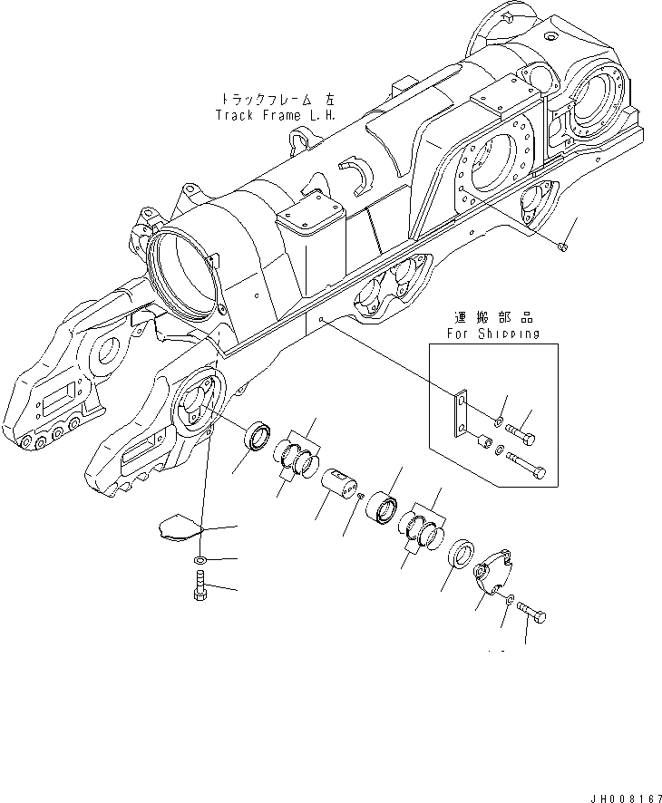 Схема запчастей Komatsu D475A-5 - ГУСЕНИЧНАЯ РАМА (CARTRIDGE ПАЛЕЦ) (ЛЕВ.) (ДЛЯ ОТВАЛА С ДВОЙН. ПЕРЕКОСОМ)(№8-) ХОДОВАЯ