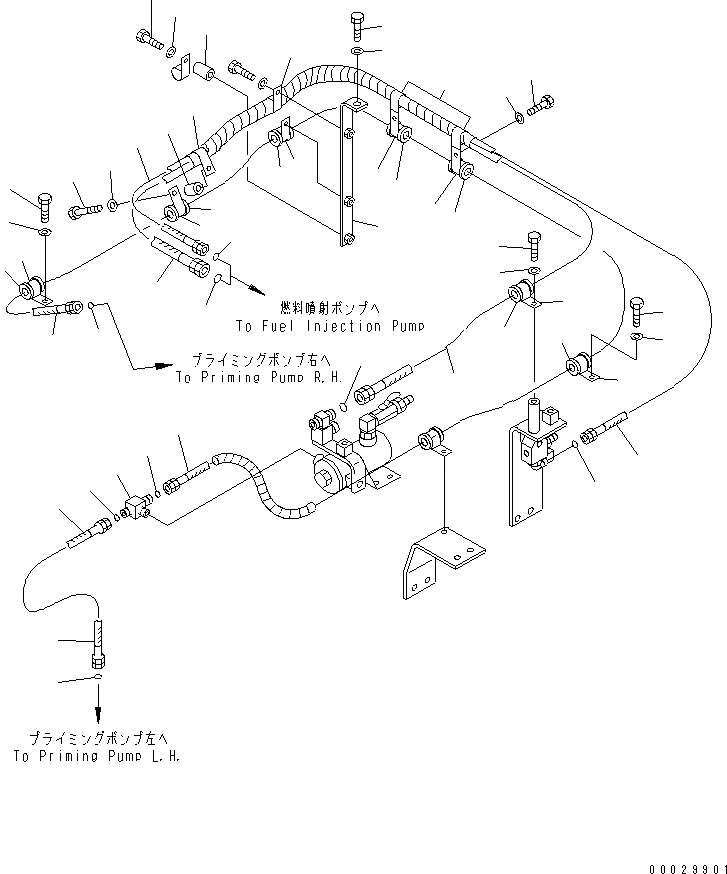 Схема запчастей Komatsu D475A-5 - ТОПЛИВН. ДВИГАТЕЛЬ ТРУБЫ (/) (БЕЗ ВОДООТДЕЛИТЕЛЬ ) ТОПЛИВН. БАК. AND КОМПОНЕНТЫ