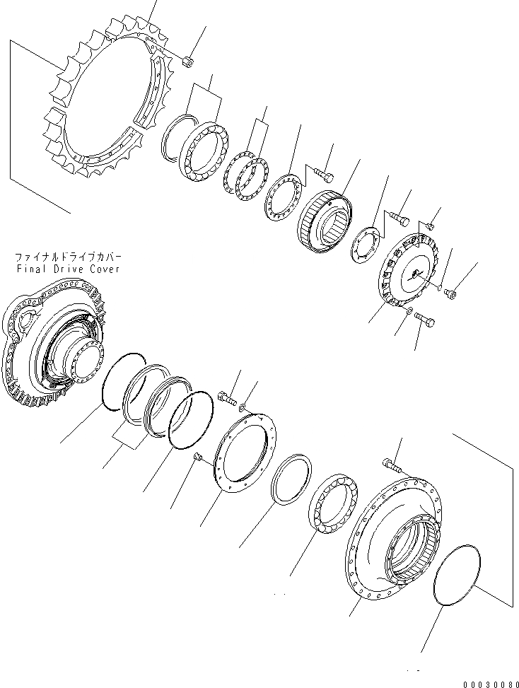 Схема запчастей Komatsu D475A-5 - КОНЕЧНАЯ ПЕРЕДАЧА (ЛЕВ.) (/) СИЛОВАЯ ПЕРЕДАЧА И КОНЕЧНАЯ ПЕРЕДАЧА