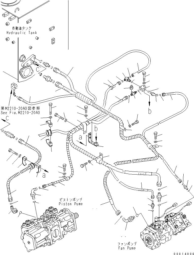 Схема запчастей Komatsu D475A-5 - P.P.C. ДРЕНАЖН. ТРУБЫ (ДЛЯ ОТВАЛ С ПЕРЕКОСОМ) ГИДРАВЛИКА
