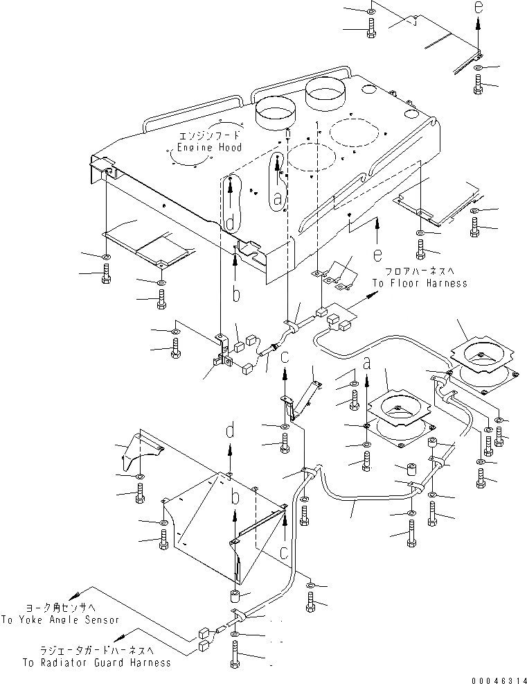Схема запчастей Komatsu D475A-5 - КАПОТ (/)(№-) ЧАСТИ КОРПУСА