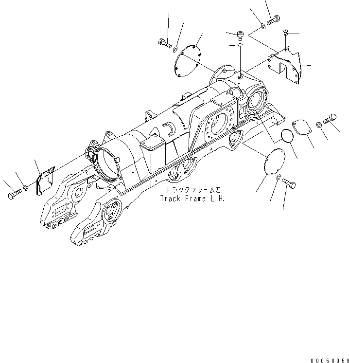 Схема запчастей Komatsu D475A-5 - ГУСЕНИЧНАЯ РАМА (КРЫШКИ) (ЛЕВ.) (ДЛЯ МАСЛ. ПЕСЧАН. СПЕЦ-Я.)(№9-) ХОДОВАЯ