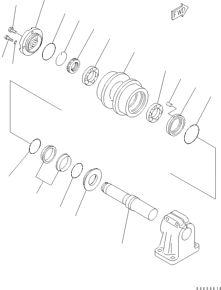 Схема запчастей Komatsu D475A-5 - ПОДДЕРЖИВАЮЩИЙ КАТОК (ПРАВ.) (ДЛЯ 8 ОПОРНЫЙ КАТОК)(№88-) ХОДОВАЯ