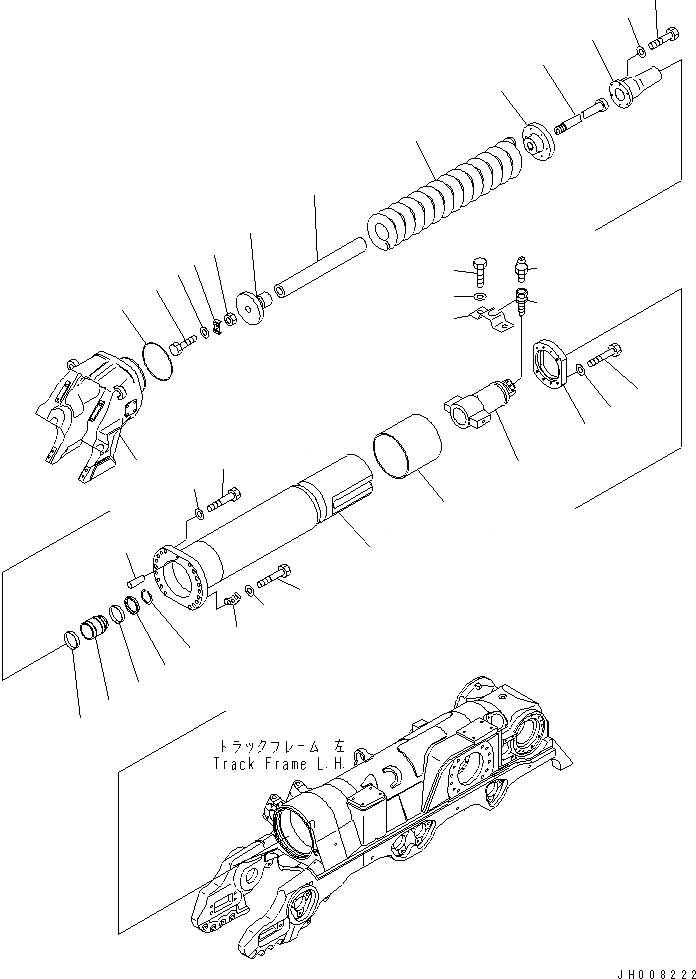 Схема запчастей Komatsu D475A-5 - ГУСЕНИЧНАЯ РАМА (ПРУЖИНА) (ЛЕВ.) (ДЛЯ ДВОЙН. НАКЛОН. PICH DOZER)(№8-) ХОДОВАЯ