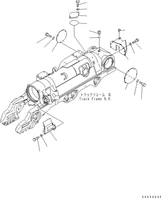 Схема запчастей Komatsu D475A-5 - ГУСЕНИЧНАЯ РАМА (КРЫШКИ) (ПРАВ.) (ДЛЯ МАСЛ. ПЕСЧАН. СПЕЦ-Я.)(№9-) ХОДОВАЯ