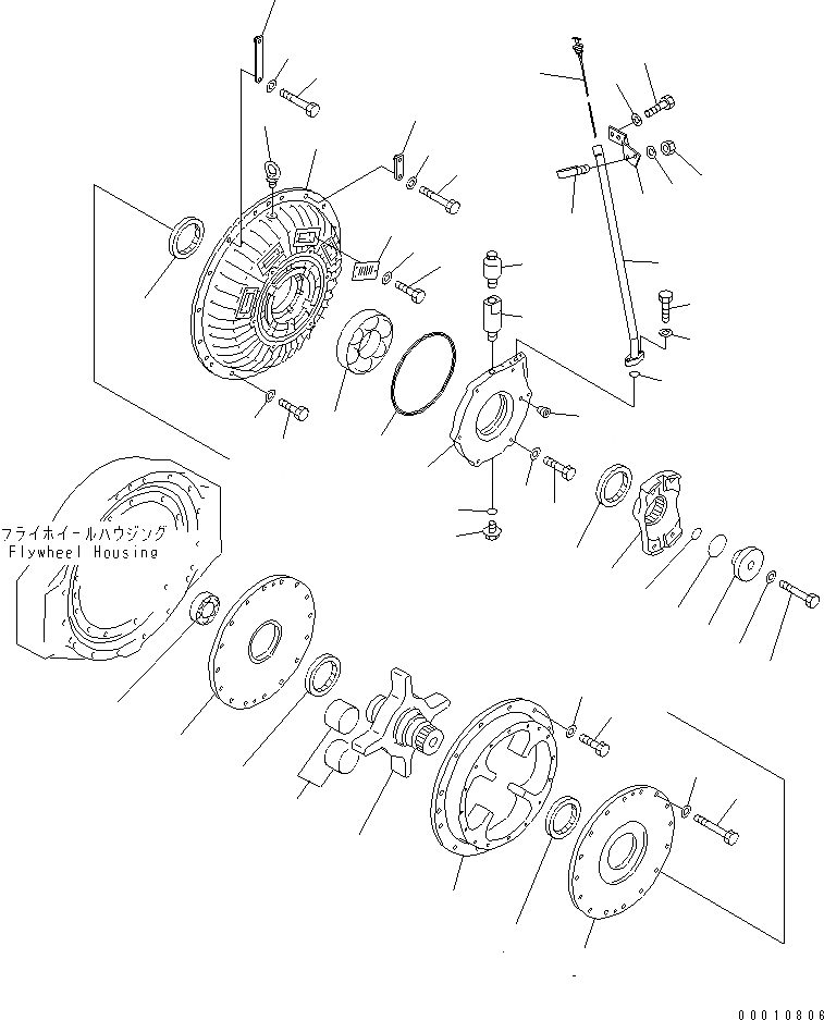 Схема запчастей Komatsu D475A-5 - ДЕМПФЕР КОМПОНЕНТЫ ДВИГАТЕЛЯ