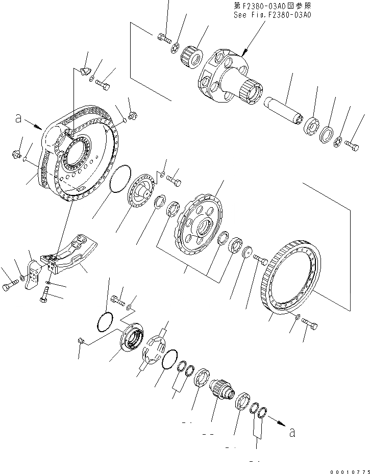Схема запчастей Komatsu D475A-5 - КОНЕЧНАЯ ПЕРЕДАЧА¤ ЛЕВ. (/) СИЛОВАЯ ПЕРЕДАЧА И КОНЕЧНАЯ ПЕРЕДАЧА