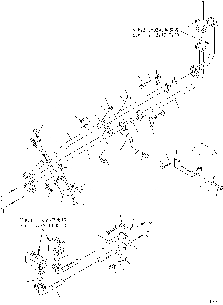 Схема запчастей Komatsu D475A-5 - ПОДЪЕМ. ОТВАЛА ЛИНИЯ (/) ГИДРАВЛИКА