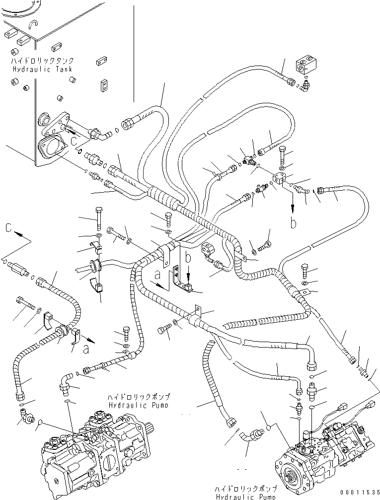 Схема запчастей Komatsu D475A-5 - P.P.C. ВОЗВРАТН. ЛИНИЯ ГИДРАВЛИКА