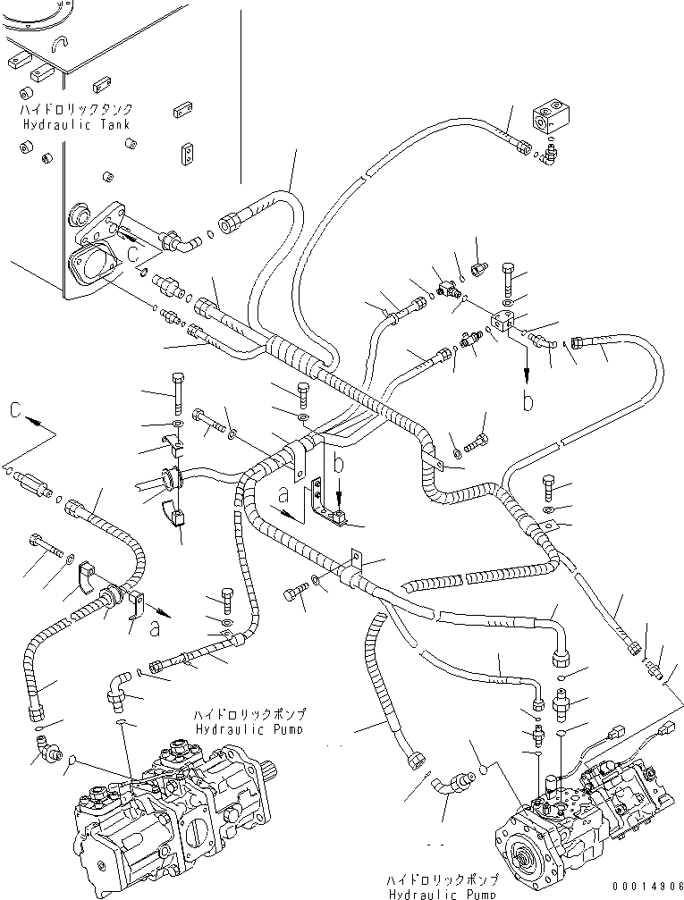 Схема запчастей Komatsu D475A-5 - P.P.C. ВОЗВРАТН. ЛИНИЯ (ДЛЯ ОТВАЛ С ПЕРЕКОСОМ) ГИДРАВЛИКА