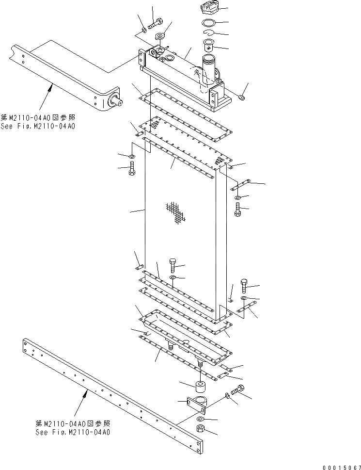 Схема запчастей Komatsu D475A-5 - SUB РАДИАТОР (БЕЗ SIGHT GAUGE) ЧАСТИ КОРПУСА