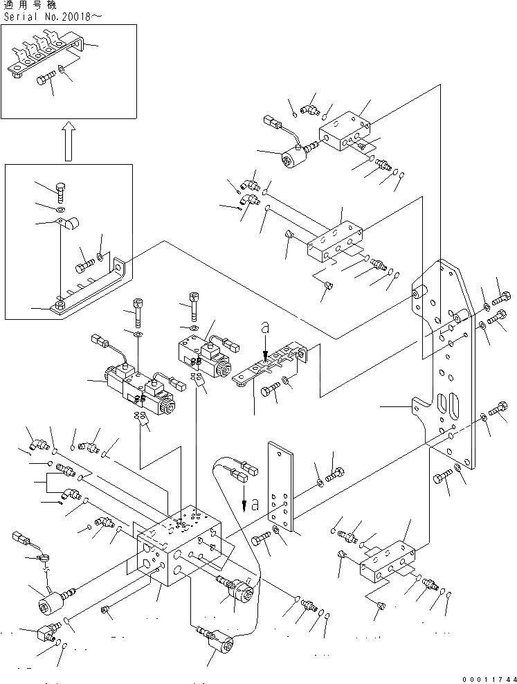 Схема запчастей Komatsu D475A-5 - PPC БЛОК (ДЛЯ ОТВАЛ С ДВОЙН. ПЕРЕКОСОМ) ЧАСТИ КОРПУСА
