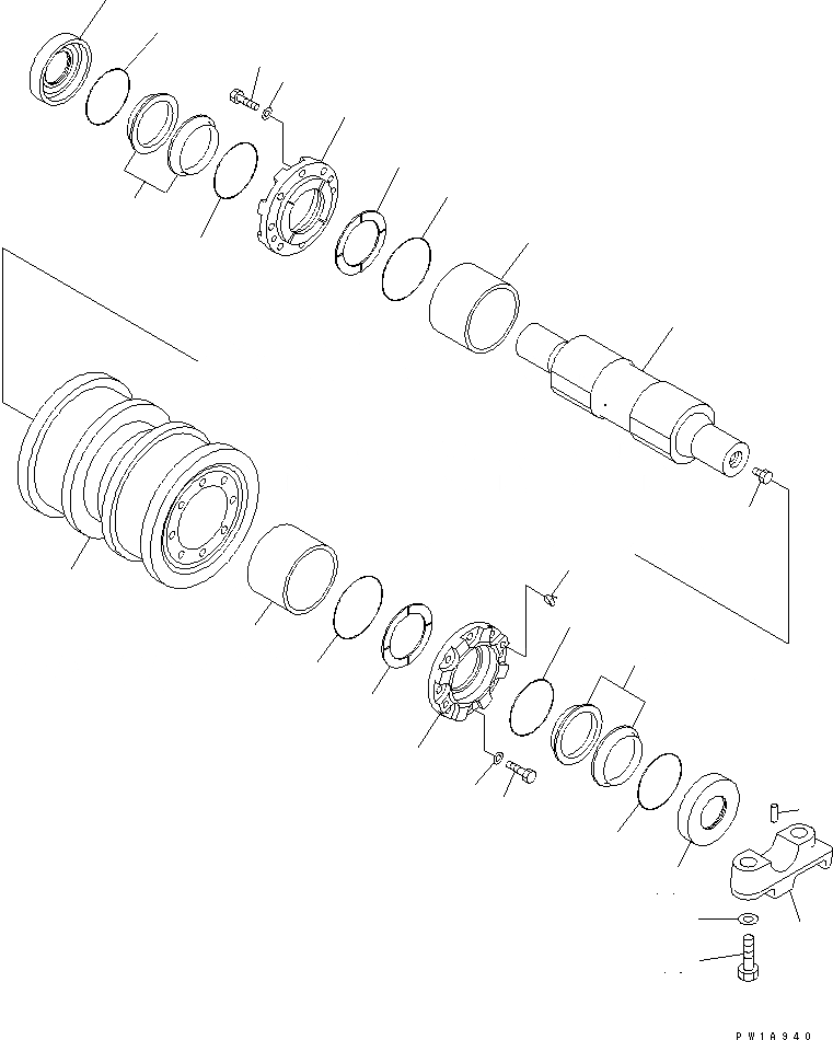 Схема запчастей Komatsu D475A-5 - ОПОРНЫЙ КАТОК (ДВОЙН.) ХОДОВАЯ