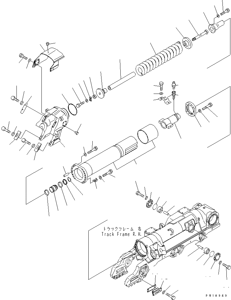 Схема запчастей Komatsu D475A-5 - ПРУЖИНА (ПРАВ.) ХОДОВАЯ