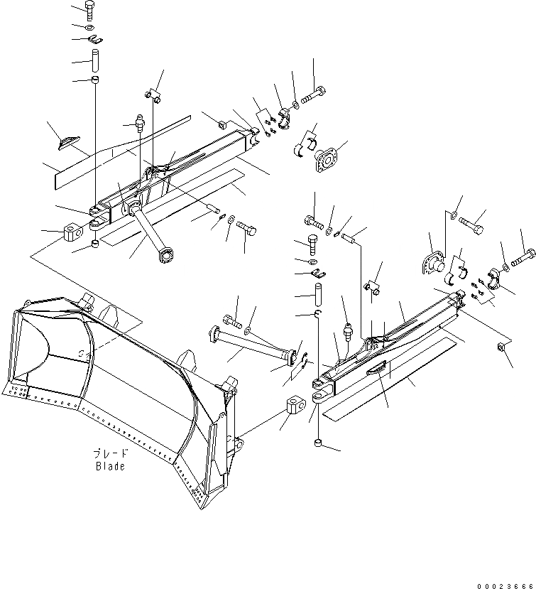 Схема запчастей Komatsu D475A-5 - РАМА ПРЯМ. ОТВАЛА (УСИЛ. ТИП) (ДЛЯ SUPER DOZER) РАБОЧЕЕ ОБОРУДОВАНИЕ