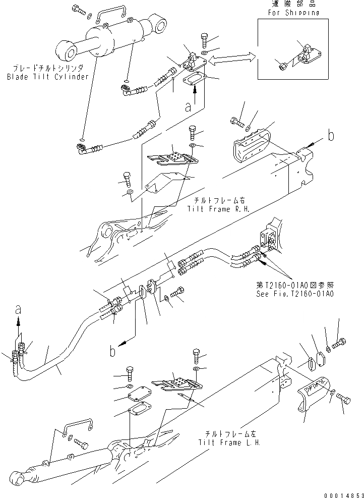 Схема запчастей Komatsu D475A-5 - ГИДРОЛИНИЯ (ПЕРЕКОС. ОТВАЛА ТРУБЫ) РАБОЧЕЕ ОБОРУДОВАНИЕ