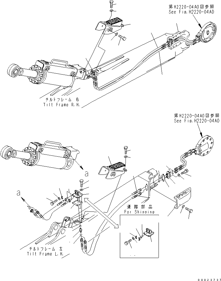 Схема запчастей Komatsu D475A-5 - ПЕРЕКОС. ОТВАЛА ТРУБЫ (ДЛЯ SUPER DOZER) РАБОЧЕЕ ОБОРУДОВАНИЕ