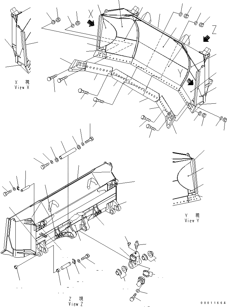 Схема запчастей Komatsu D475A-5 - ОТВАЛ (УСИЛ.) РАБОЧЕЕ ОБОРУДОВАНИЕ