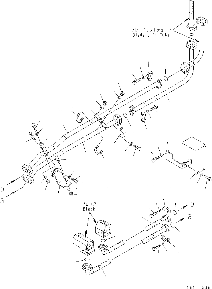 Схема запчастей Komatsu D475A-5A - ПОДЪЕМ. ОТВАЛА ТРУБЫ (/) ГИДРАВЛИКА