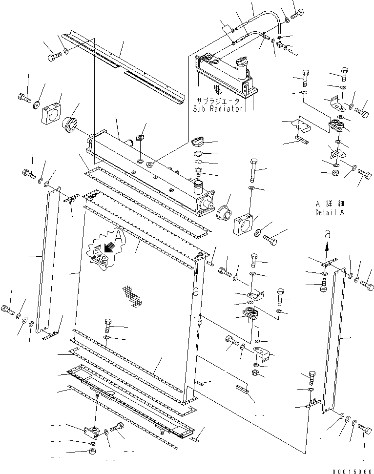 Схема запчастей Komatsu D475A-5A - РАДИАТОР (БЕЗ SIGHT GAUGE) ЧАСТИ КОРПУСА