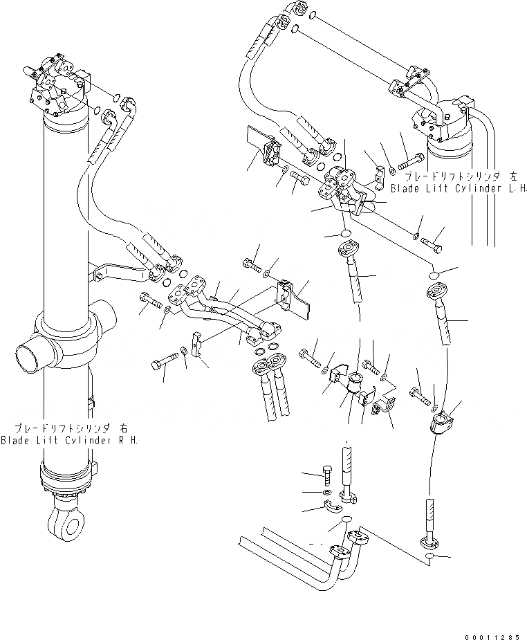 Схема запчастей Komatsu D475A-5A - BRADE LIFT ТРУБЫ (/) ЧАСТИ КОРПУСА
