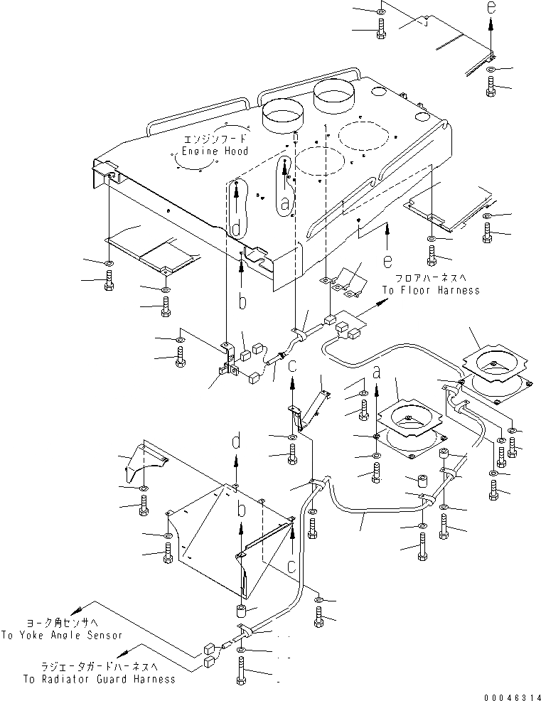 Схема запчастей Komatsu D475A-5A - КАПОТ (/)(№-) ЧАСТИ КОРПУСА
